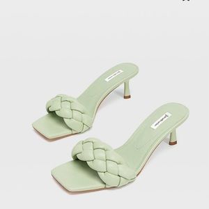 Heeled sandals w| padded braid detail 8/ EUR 39